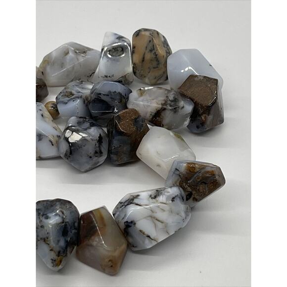 GSJ Signed 144 Grams Chunky Raw Agate Heavy 16" Necklace 14k Statement VTG - Picture 6 of 12